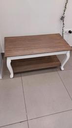 Gratis houten salontafel met onderplank wit en bruin, Ophalen, Gebruikt, Rechthoekig