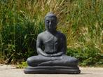 Boeddha in meditatie, gemaakt van vol steen grijs., Tuin en Terras, Ophalen of Verzenden, Steen, Boeddhabeeld