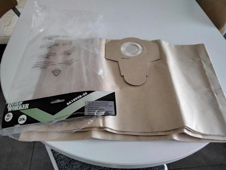 Lot 5 sacs universel pour aspirateur - Build Worker de 20 L., Electroménager, Pièces & Accessoires, Neuf, Enlèvement ou Envoi