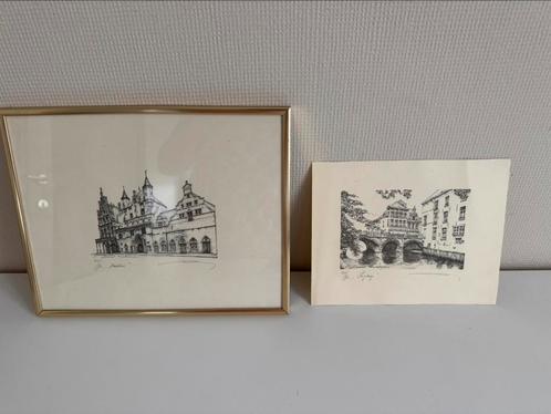 Litho’s Daniël Winkelmans – Mechelen – bieden, Huis en Inrichting, Woonaccessoires | Lijsten, Gebruikt, Minder dan 50 cm, Minder dan 50 cm