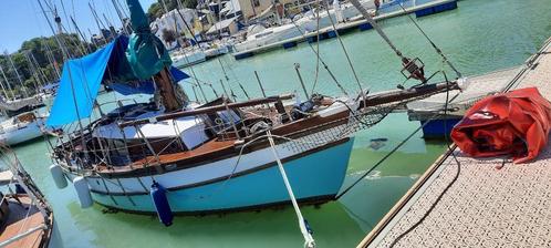 houten zeilboot, Watersport en Boten, Kajuitzeilboten en Zeiljachten, Gebruikt, Tourjacht of Cruiser, Hout, 6 tot 9 meter, Diesel