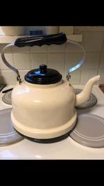 geëmailleerde fluitketel met zwarte deksel/handgreep, Antiek en Kunst, Ophalen of Verzenden