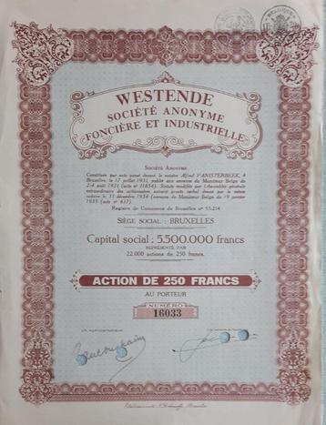 Westende - S.A.Foncière et Industrielle - Bruxelles - 1935 beschikbaar voor biedingen
