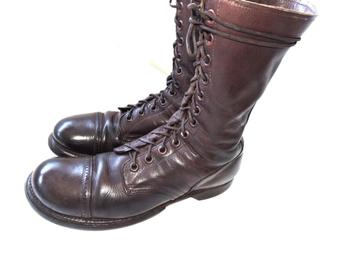 1942-45 US SPRINGLAARZEN PARACHUTISTEN HERMAN SHOES beschikbaar voor biedingen