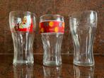 Coca Cola glazen doorschijnend 3 verschillende, Ophalen, Zo goed als nieuw, Gebruiksvoorwerp