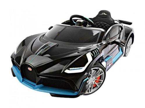 Bugatti Divo, Hoogglans zwart, 12v, Muziekmodule, etc., Kinderen en Baby's, Speelgoed | Buiten | Accuvoertuigen, Nieuw, Verzenden