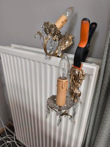 2 appliques ancien style dorée avec cristaux  beschikbaar voor biedingen
