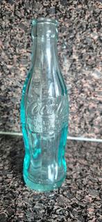 Vintage groen blauw coca-cola flesje., Verzamelen, Ophalen of Verzenden, Gebruikt