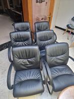 6 Stoelen leder, Huis en Inrichting, Ophalen, Zo goed als nieuw, Zwart