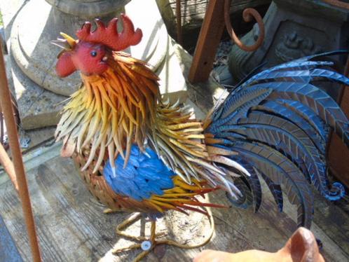 statue d un coq en fer forgé pat couleurs ..., Jardin & Terrasse, Statues de jardin, Neuf, Animal, Métal, Enlèvement ou Envoi