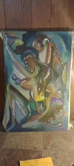 Peinture toile signée BOKOTAKA Cyrille, 1989, 54x82, n341, Antiquités & Art, Art | Peinture | Classique, Enlèvement