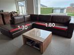 HOEKSALON LEDER, Huis en Inrichting, Ophalen, Gebruikt, Hoekbank, Hout