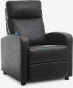 ALS BESTE GETEST! Relaxfauteuil RELAX Zwart +Bediening NIEUW, Verzenden, Zwart, Nieuw, Ingebouwde voetenbank, massage functie,traploos kantelmechanisme