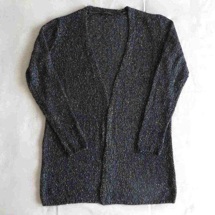 Lange vest, blauw met glinsters – Esprit maat M / L, Kleding | Dames, Truien en Vesten, Zo goed als nieuw, Maat 38/40 (M), Blauw