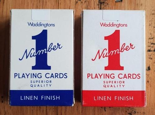 2 Engelse stokken speelkaarten, Waddingtons Number 1, Hobby en Vrije tijd, Gezelschapsspellen | Kaartspellen, Gebruikt, Ophalen of Verzenden