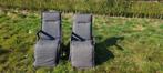 2x Relax plooi tuinstoelen antraciet, Ophalen, Zo goed als nieuw, Kunststof, Verstelbaar