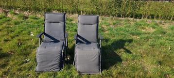 2x Relax plooi tuinstoelen antraciet beschikbaar voor biedingen