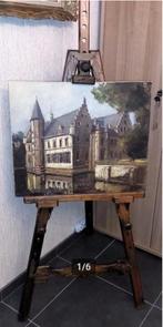 Antieken decoratieve schildersezel + schilderij, Antiek en Kunst, Ophalen