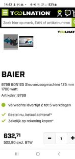 Baier BDN 125 Sleuvenzaagmachine nieuwprijs is 632 euro, Doe-het-zelf en Bouw, Ophalen, Nieuw, 1000 watt of meer, Overige typen