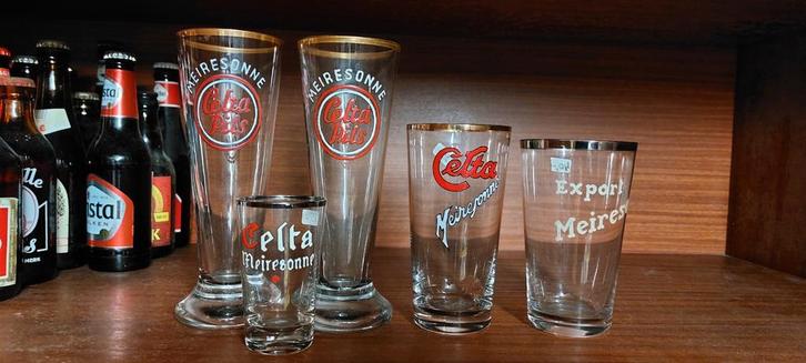 Email glas MEIRESONNE 5 stuks, Verzamelen, Biermerken, Ophalen of Verzenden