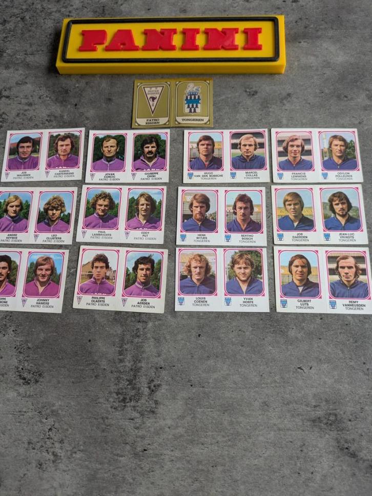 PANINI FOOTBALL 77 TONGEREN PATRO EISDEN  ANNO 1977 13X, Hobby en Vrije tijd, Stickers en Plaatjes, Nieuw, Verzenden