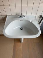 Retro lavabo met zuil 2 stuks, Huis en Inrichting, Badkamer | Badkamermeubels, Gebruikt, Verzenden