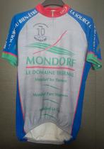 Tenue cyclisme taille S sponsor mondorf domaine, Utilisé, Enlèvement ou Envoi, S, Vêtements d'extérieur