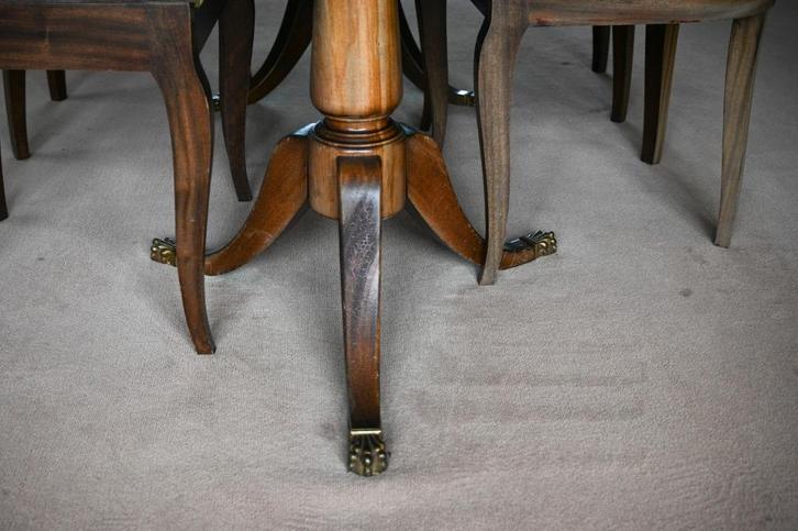 tafel en 6 stoelen Tropisch hout in Regency-stijl, Antiek en Kunst, Antiek | Meubels | Tafels, Ophalen