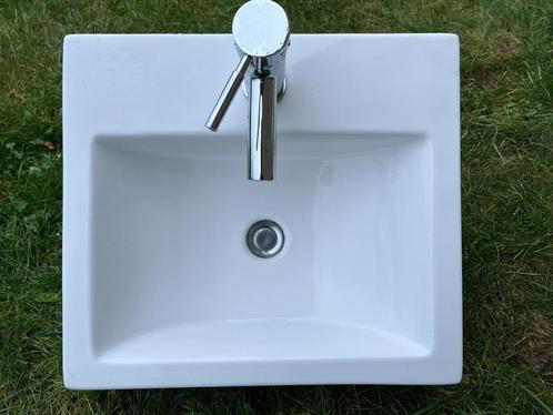 Design nlavabo, blanc, 50x45X15 cm, avec robinet en chrome e, Bricolage & Construction, Sanitaire, Comme neuf, Lavabo, Chrome