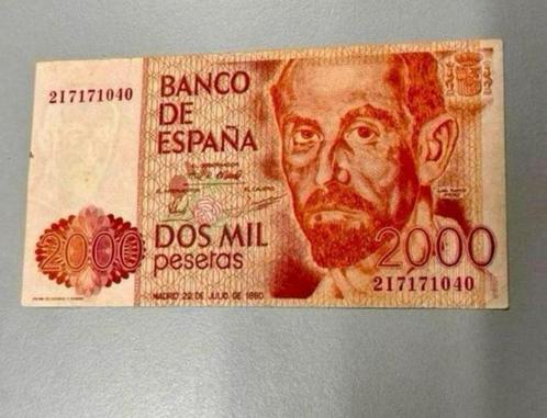 Spanje spaans bank biljet geld 2000 Pesetas 1980 goede staat, Postzegels en Munten, Bankbiljetten | Europa | Niet-Eurobiljetten