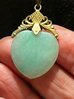 Vintage jade?? hanger in hartvorm (zonder ketting), Ophalen of Verzenden, Zo goed als nieuw, Hart