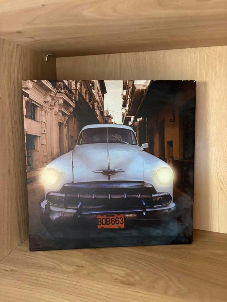 Set van 2 canvasdoeken – oldtimers in Havana, Cuba, Antiek en Kunst, Kunst | Schilderijen | Abstract, Ophalen