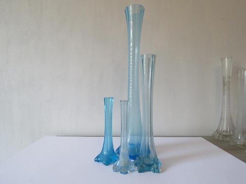 Vase à fleurs Vintage Solifleur, lot de 4, bleu, Antiquités & Art, Curiosités & Brocante, Enlèvement ou Envoi