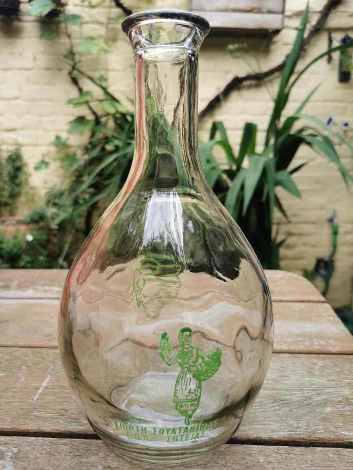 Zeldzame Griekse karaf, wijnkaraf Kreta Sitia, Antiek en Kunst, Antiek | Glaswerk en Kristal, Ophalen of Verzenden