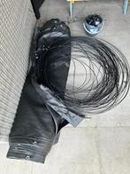 zwarte winddoek omheining met ringen 50m, Nieuw, Kunststof, Tuinhek, Ophalen