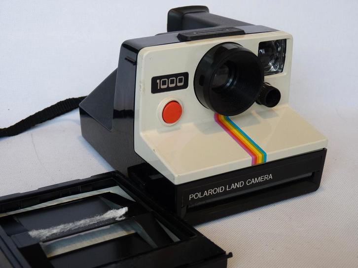 Polaroid 1000 SX-70 Landcamera, regenboog en rode knop, Audio, Tv en Foto, Fotocamera's Analoog, Zo goed als nieuw, Polaroid, Polaroid