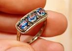 Antieke zilveren ring met rijnstenen, binnendiameter 1,9cm, Handtassen en Accessoires, Ringen, Ophalen of Verzenden, Zo goed als nieuw