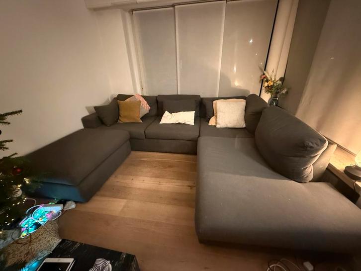 Hoeksalon donker grijs 2.90 x 2.30m, Huis en Inrichting, Zetels | Complete zithoeken, Zo goed als nieuw, Ophalen