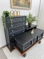 Mat Zwarte Commode+Kist|Handgeschilderd & Klaar voor Gebruik, Huis en Inrichting, Ophalen, Zo goed als nieuw