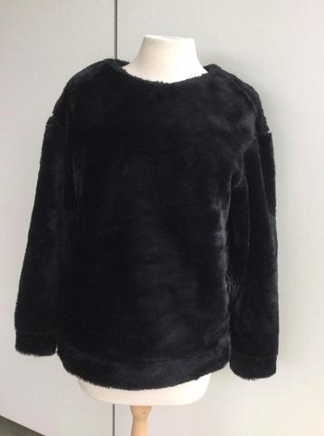 Pull noir en fausse fourrure pour femme, H&M, Enlèvement ou Envoi, Taille 36 (S), Comme neuf