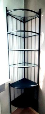 Ikea/Rönsskar/stellingskast/zwart mat metaal met glas, 25 à 50 cm, Avec tablette(s), Métal, Moins de 50 cm