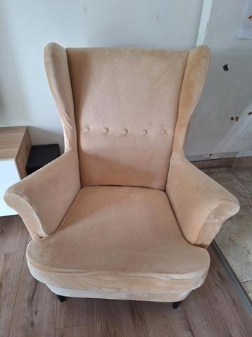 IKEA zetel Strandmon grijs + gratis beige hoes beschikbaar voor biedingen