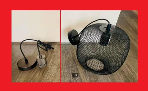 HANGLAMP ZWART metalen gaas bol LAMPFITTING design metaal, Huis en Inrichting, Lampen | Hanglampen, Nieuw, Metaal, Ophalen of Verzenden