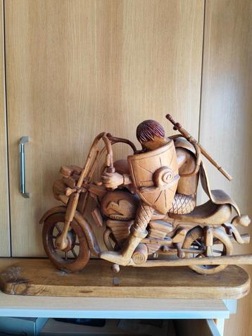 Harley Davidson houten sculptuur van Serge Roux, Sport en Fitness, Ophalen, Zo goed als nieuw