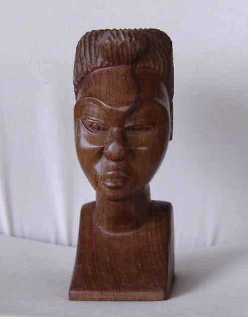 Senegalees vrouwenhoofd in African Blackwood - eind 19de E, Antiquités & Art, Art | Sculptures & Bois, Envoi
