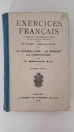 Livre ancien de 1930 : "Exercices français", Ophalen, Renaud E.