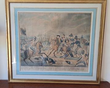 Gravure 1820s Prince d’Orange – Bataille de Waterloo beschikbaar voor biedingen