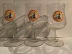 Villers Saint Ghislain bierglazen 3x ter verzameling, Gebruikt, Glas of Glazen, Overige merken