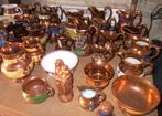 Grote collectie Copper lustre ware ca.125 stuks, Antiquités & Art, Curiosités & Brocante, Enlèvement