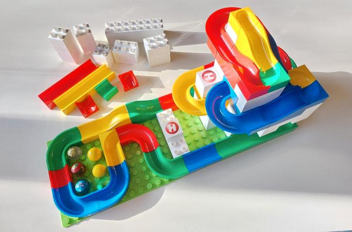 Hubelino 123 delige knikkerbaan, Kinderen en Baby's, Speelgoed | Bouwstenen, Zo goed als nieuw, Overige merken, Ophalen of Verzenden